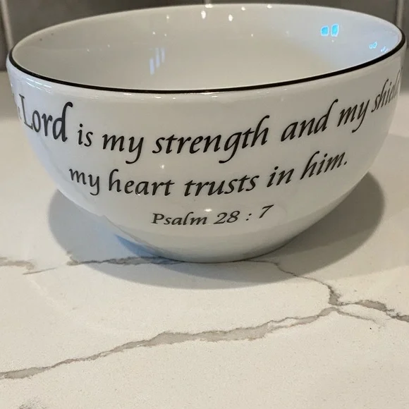 2 Coventry Daily Blessings Bowls with Scripture Psalms 28:7 Jeremiah 17:7 - Picture 4 of 5